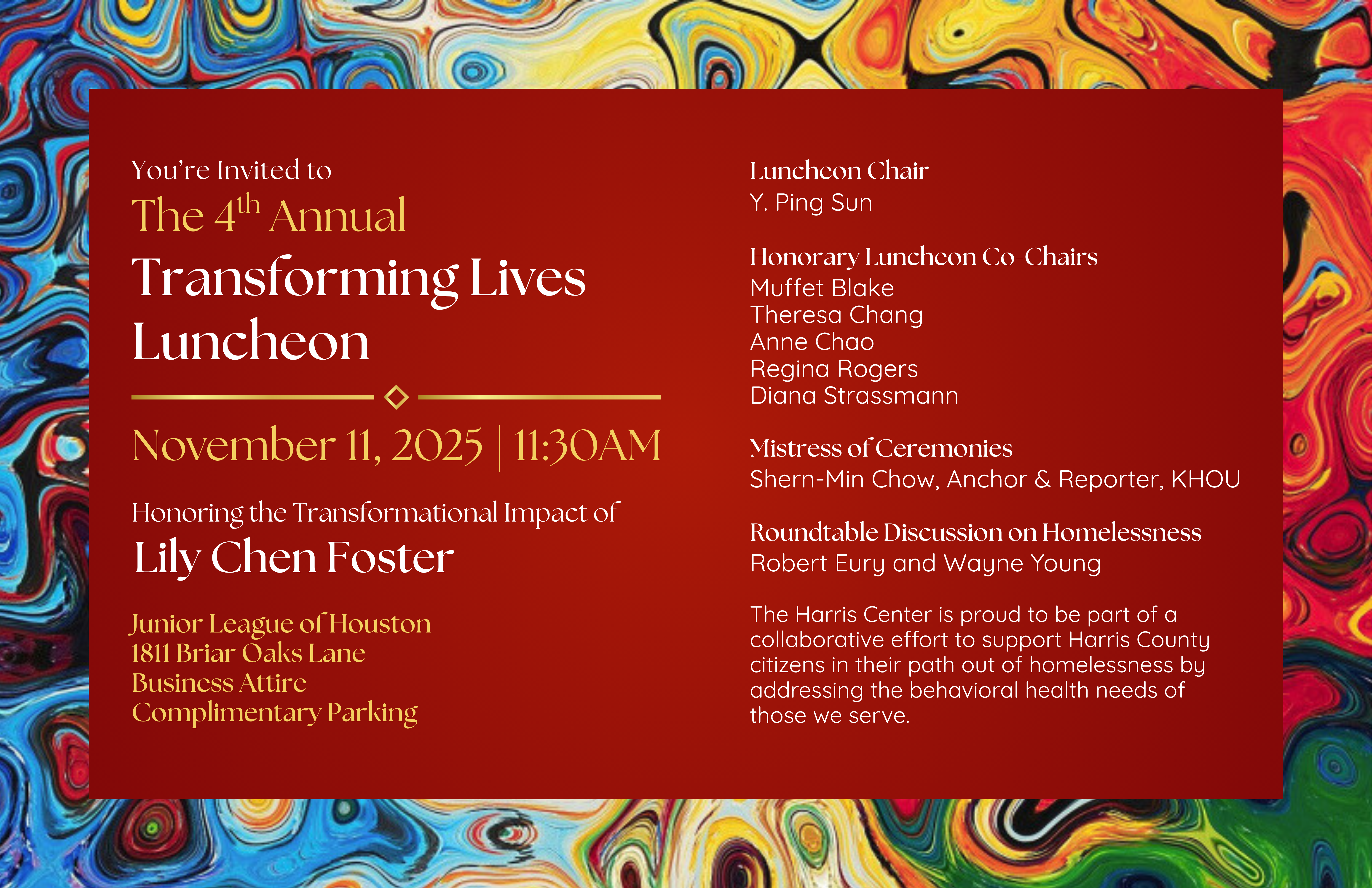 2025 Transforming Lives Luncheon Invitation Email